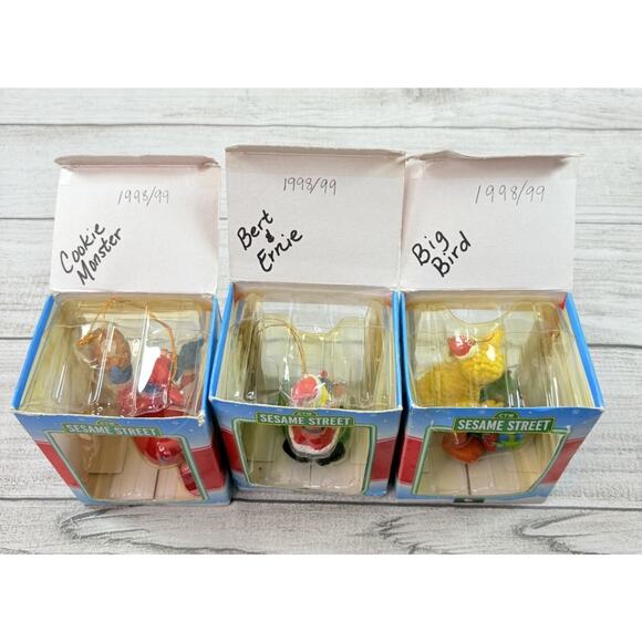 1998 Kurt Adler Sesame Street Christmas Ornament Lot Of 3 - Picture 7 of 13